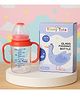 Tinny Tots Baby High Borosilicate 120ml Glass Feeding Bottle With Twin Handles And Anti Colic Silicone Nipple Feeder BPA Free (Red)