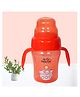 Tinny Tots Baby Premium 2 In 1 Straw Spout Fedding Bottle 210ml Cute Animal for Feeding Water Milk Liquids Unbreakable Feeder Sipper BPA Free (Red)