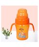 Tinny Tots Baby Premium 2 In 1 Straw Spout Fedding Bottle 210ml for Feeding Water Milk Liquids Unbreakable Feeder Sipper BPA Free (Orange)