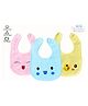 The Cheeky Kidzz Pack of 3 Baby Feeding Bibs Aprons For Babies Girls Boys Drool Bibs With Attractive Cute Face Prints Every Day Use Button Style Double Layered