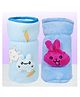 The Cheeky Kidzz Pack Of 2 New Born Baby Nursing Feeding Bottle Cover with Soft Stretchable Velvet Attractive Cartoon Design I Baby Milk Feeder Bottle Cover 150 ML-200 ML (Blue)