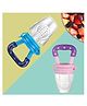 The Cheeky Kidzz Pack Of 2 Baby Fresh Fruit Vegetable Food Feeder Nibbler Soothers Teethers BPA Free For Babies/Toddlers/Newborns (Blue,Pink)