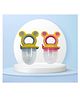 The Cheeky Kidzz Baby Fresh Fruit Vegetable Food Feeder Nibbler Ear Shape Teether BPA Free For Babies/Toddlers/Newborns (Yellow,Pink)