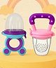 The Cheeky Kidzz Baby Fresh Fruit Vegetable Food Feeder Nibbler Teether Combo BPA Free For Babies/Toddlers/Newborns (Pink,Purple)