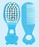 The Cheeky Kidzz Baby Comb And Brush Set With Soft Bristles And Rounded Tips Bear Print For Babies Sensitive Skin Hair Care (BLUE)
