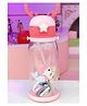 The Cheeky Kidzz Baby Straw Feeding Bottle Cup Learning Feeder With Cute Horn Attractive Cartoon 600ml Straw Sipper BPA Free (PINK)