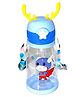 The Cheeky Kidzz Baby Straw Feeding Bottle Cup Learning Feeder With Cute Horn Attractive Cartoon 600ml Straw Sipper BPA Free (BLUE)