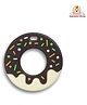 Infantso Donut Shape Silicone Teether | BPA-Free Teether, Teething Relief, Baby Teether Silicone, Teething Toy, Sensory Toy, Gum Massager for 4+ months | Teether for baby - Brown (Pack of 1)
