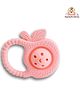 Infantso Rattle Silicone Teether | BPA-Free Teether, Teething Relief, Baby Teether Silicone, Teething Toy, Sensory Toy, Gum Massager for 4+ months | Teether for baby - Pink (Pack of 1)