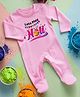 FFlirtygo Holi Theme Cotton Full Sleeves Lets Play Holi Printed Romper-Pink