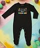 FFlirtygo Holi Theme Cotton Full Sleeves Mumma Papas Little Pichkari Printed Romper-Black