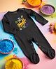 FFlirtygo Holi Theme Cotton Full Sleeves My First Holi Printed Romper-Black