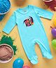 FFlirtygo Holi Theme Cotton Full Sleeves My First Holi Printed Romper - Turquoise