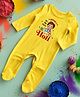 FFlirtygo Holi Theme Cotton Full Sleeves Yippee Its My First Holi Text Printed Romper - Yellow