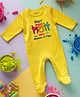 FFlirtygo Holi Theme Cotton Full Sleeves Meri Pehli Holi With Mumma Papa Printed Romper-Yellow