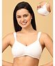 The Mom Store Cotton Elastane Sleeveless Solid Nursing & Feeding Non Padded Bra - White