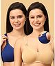 The Mom Store Pack Of 2 Sleeveless Solid Non Padded Nursing Bras - Blue & Beige