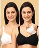 The Mom Store Pack Of 2 Sleeveless Solid Non Padded Nursing Bras - Black & White