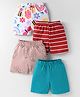 Kidi Wav Pack Of 4 Floral Printed & Striped Shorts - Multi Colour