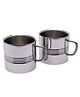 VONCASA Stainless Steel Coffee Mugs, Wall Comfortable Wider Handle, Stainless Steel, Set of 2, 300 ml