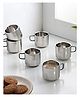 VONCASA Tea Cups, Silver, Stainless Steel, Set of 6, 100 ml