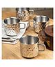 VONCASA Stainless Steel Hammered Tea & Coffee Mugs ( Set Of 4, 100ml, Silver Color )