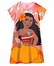 Wear Your Mind Disney Moana Featuring Half Sleeves Character Printed Dress - Pink & Yellow
