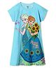 Wear Your Mind Disney Frozen Featuring Half Sleeves Anna & Elsa Printed Dress - Sky Blue