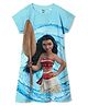 Wear Your Mind Disney Moana Featuring Cap Sleeves Character Printed Dress - Sky Blue