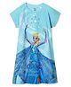 Wear Your Mind Disney Frozen Featuring Half Sleeves Elsa Printed Dress - Sky Blue