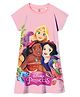 Wear Your Mind Disney Princesses Featuring Half Sleeves Characters Printed Dress - Pink
