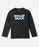 Wear Your Mind Cotton Mickey & Friends Featuring Full Sleeves Donald Duck Character & Text Printed Tee - Black