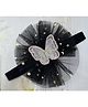 Little Miss Cuttie Tulle Butterfly Applique Detail Headband - Black