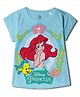 Wear Your Mind Disney The Little Mermaid Featuring Half Sleeves Ariel Printed Top - Sky Blue
