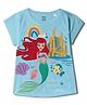 Wear Your Mind Cotton Blended Disney The Little Mermaid Featuring Half Sleeves Ariel Printed Top - Sky Blue