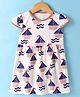 Kidi Wav Cotton Cap Sleeves House Printed Dress - Multi Colour