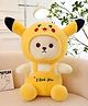 CuddleNest Cute Teddy Bear with Cap - 'I Love You' Plush Toy Yellow - Height 30 cm
