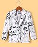 Noddy Full Sleeves Typography Printed Blazer - Black