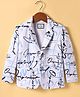 Noddy Full Sleeves Typography Printed Blazer - Light Blue
