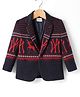 Noddy Full Sleeves Reindeer Printed Blazer - Red