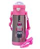 Adore Lucido Double Wall Insulated Hot & Cold Straw Sipper with Adjustable Strap-350ml- Pink