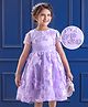 Mark & Mia Woven Half Sleeves Party Dress with Floral Design - Purple