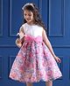 Mark & Mia Woven Sleeveless Party Dress With Floral Print & Rhinestones Detailing - Pink