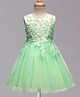 Mark & Mia Woven Sleeveless Party Dress With Floral Embroidery - Light Green