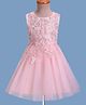 Mark & Mia Woven Sleeveless Party Dress With Floral Embroidery - Peach