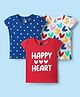 Babyhug Cotton Knit Half Sleeves T-Shirts with Heart & Polka Dots Print Pack of 3 - Red Blue & White