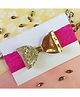 Little Tresses Bow Designed Sequins Embellished Headband - Dark Pink & Golden