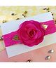 Little Tresses Rose Applique & Foil Leaves Detailed  Headband - Dark Pink