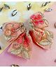 Little Tresses Floral Designed Bow Applique Detailed Hair Clip - Peach