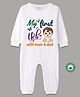 BLUSHES 100% Cotton Holi Theme Full Sleeves My First Holi With Mom & Dad Text Printed Romper - White